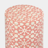 Bone Inlay Side Table :  Zelliges : Peach Bone Inlay Side Table :  Zelliges : Peach