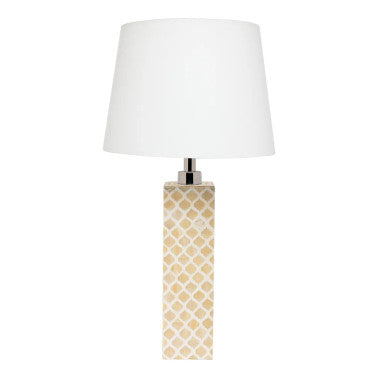 Bone Inlay Table Lamp : Moroccan : Natural