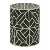 Bone Inlay Side Table : Abstract : Black Bone Inlay Side Table : Abstract : Black
