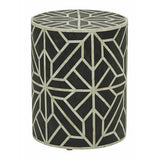 Bone Inlay Side Table : Abstract : Black Bone Inlay Side Table : Abstract : Black
