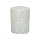 Bone Inlay Side Table : Abstract : Blue Bone Inlay Side Table : Abstract : Blue