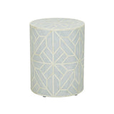Bone Inlay Side Table : Abstract : Blue Bone Inlay Side Table : Abstract : Blue