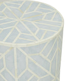 Bone Inlay Side Table : Abstract : Blue Bone Inlay Side Table : Abstract : Blue
