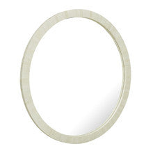Bone Inlay Round Mirror : White Bone Inlay Round Mirror : White