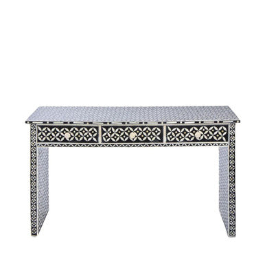 Bone Inlay Console with Ledge : Starburst : Black