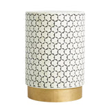 Bone Inlay Side Table : Tri-Square : Grey Bone Inlay Side Table : Tri-Square : Grey