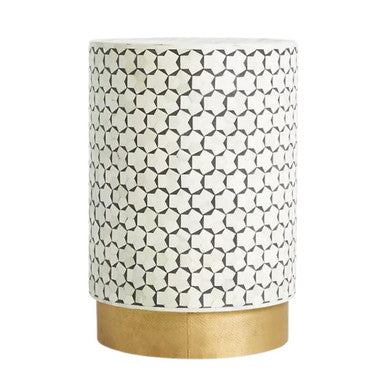 Bone Inlay Side Table : Tri-Square : Grey