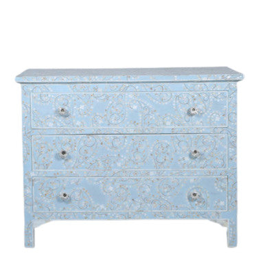 Mother of Pearl Inlay 4 Drawer Chest : Boteh : Blue