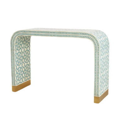 Bone Inlay Waterfall Console : Zelliges : Turquoise