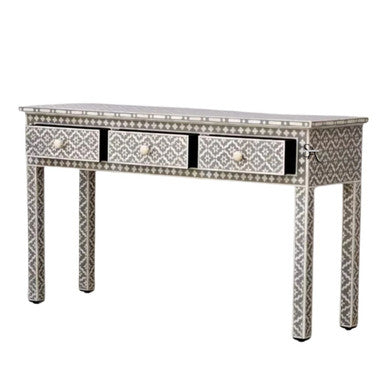 Bone Inlay Console : Ogee : Grey