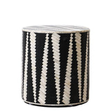 Bone Inlay Side Table : Sawtooth : Black Bone Inlay Side Table : Sawtooth : Black