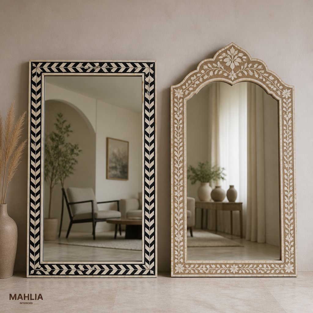 Modern vs Traditional Bone Inlay Mirror Designs