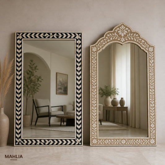 Modern vs Traditional Bone Inlay Mirror Designs