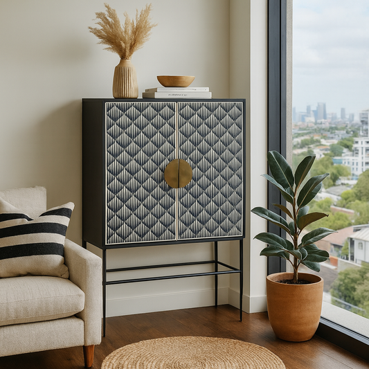 Bone Inlay Bar Cabinet : Staccato