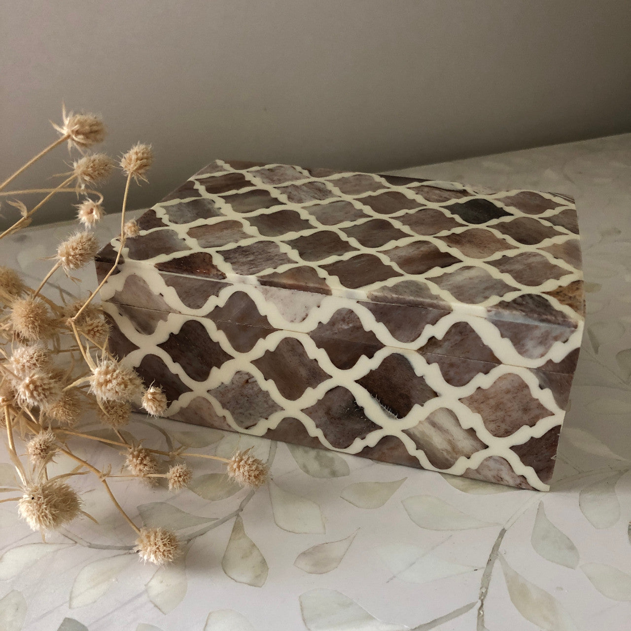 Bone Inlay Mid Size Box : Moroccan : Mocha Mousse