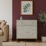 Bone Inlay Small Cabinet : Liana : Grey