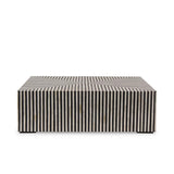 Bone Inlay Square Coffee Table : Stripe : Black