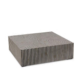 Bone Inlay Square Coffee Table : Stripe : Black