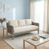Bone Inlay Sofa : Floral : Black