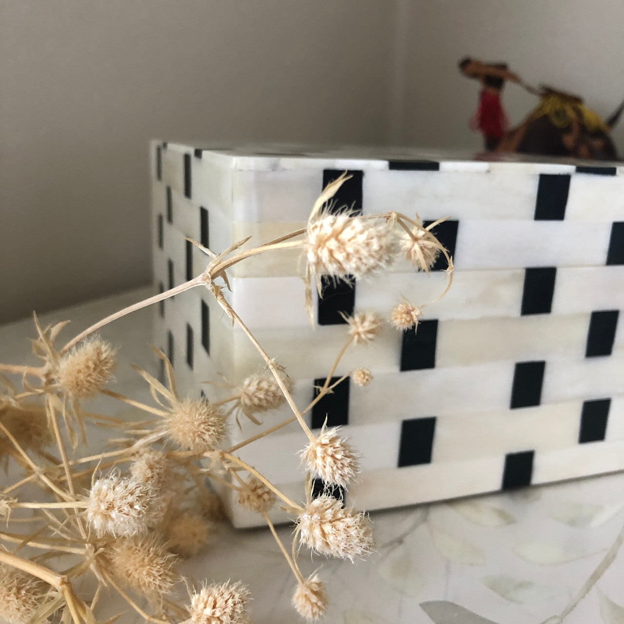 Bone Inlay Box : Squares : Monocrhome