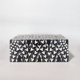Bone Inlay Mid-Size Box : Heart : Black
