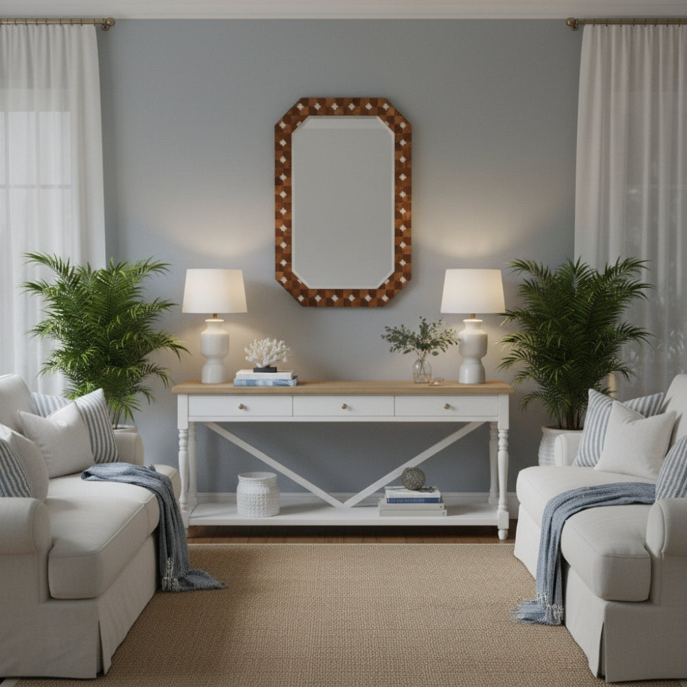 Bone & Timber Mirror : Moghul Bloom