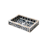Mother of Pearl Inlay Mini Tray : Floral : Black