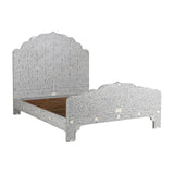 Bone or Mother of Pearl Inlay Scalloped Bedhead