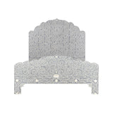 Bone or Mother of Pearl Inlay Scalloped Bedhead