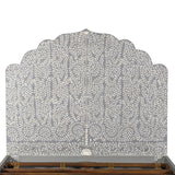 Bone or Mother of Pearl Inlay Scalloped Bedhead