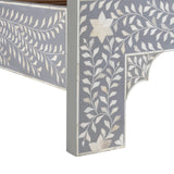 Bone or Mother of Pearl Inlay Scalloped Bedhead