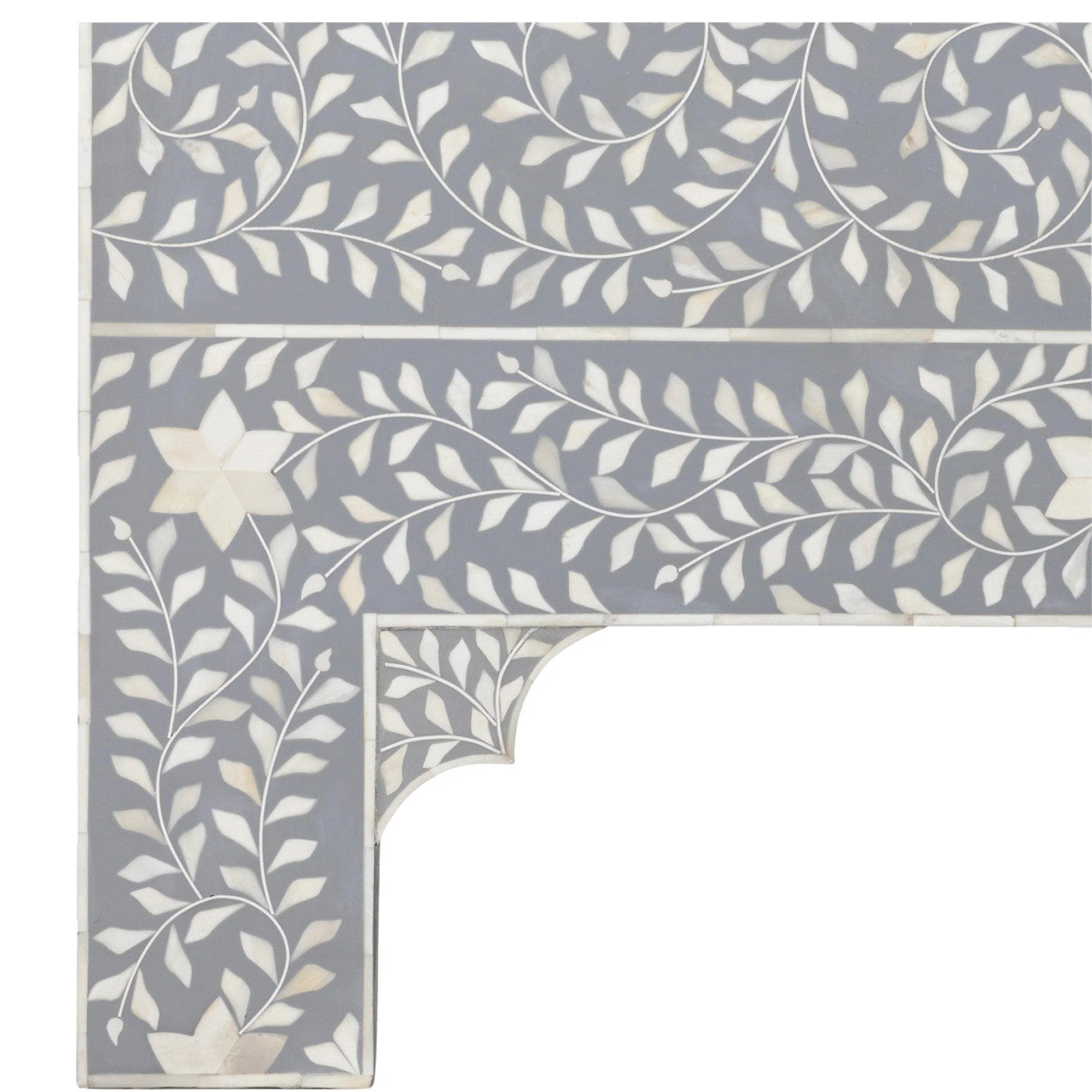 Bone or Mother of Pearl Inlay Scalloped Bedhead