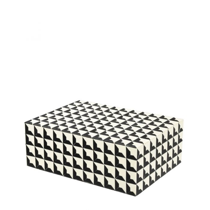 Bone Inlay Rectangular Box : Black & White