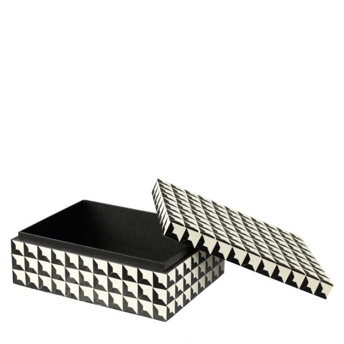 Bone Inlay Rectangular Box : Black & White