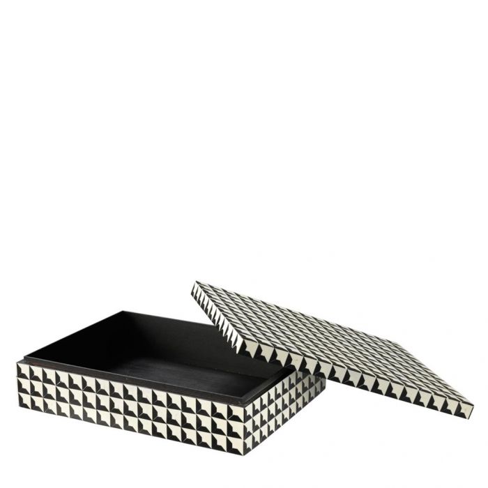 Bone Inlay Rectangular Box : Black & White