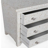 Bone Inlay 3 Drawer Chest : Floral: White