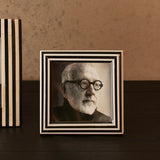 Bone Inlay Picture Frame : Stripe : Black & White