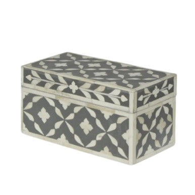 Bone Inlay Jewellery Box : Ogee : Grey