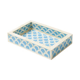 Bone Inlay Mini Tray : Scallop : Light Blue