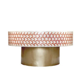Bone Inlay Round Coffee Table : Tri-Square : Ochre