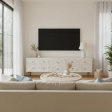 Mother of Pearl Inlay TV Sideboard : Liana : White