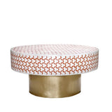 Bone Inlay Round Coffee Table : Tri-Square : Ochre