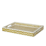 Bone Inlay Rectangular Tray : Starburst : Yellow