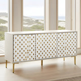 Sideboard with Mother of Pearl & Brass Foil Inlay Doors