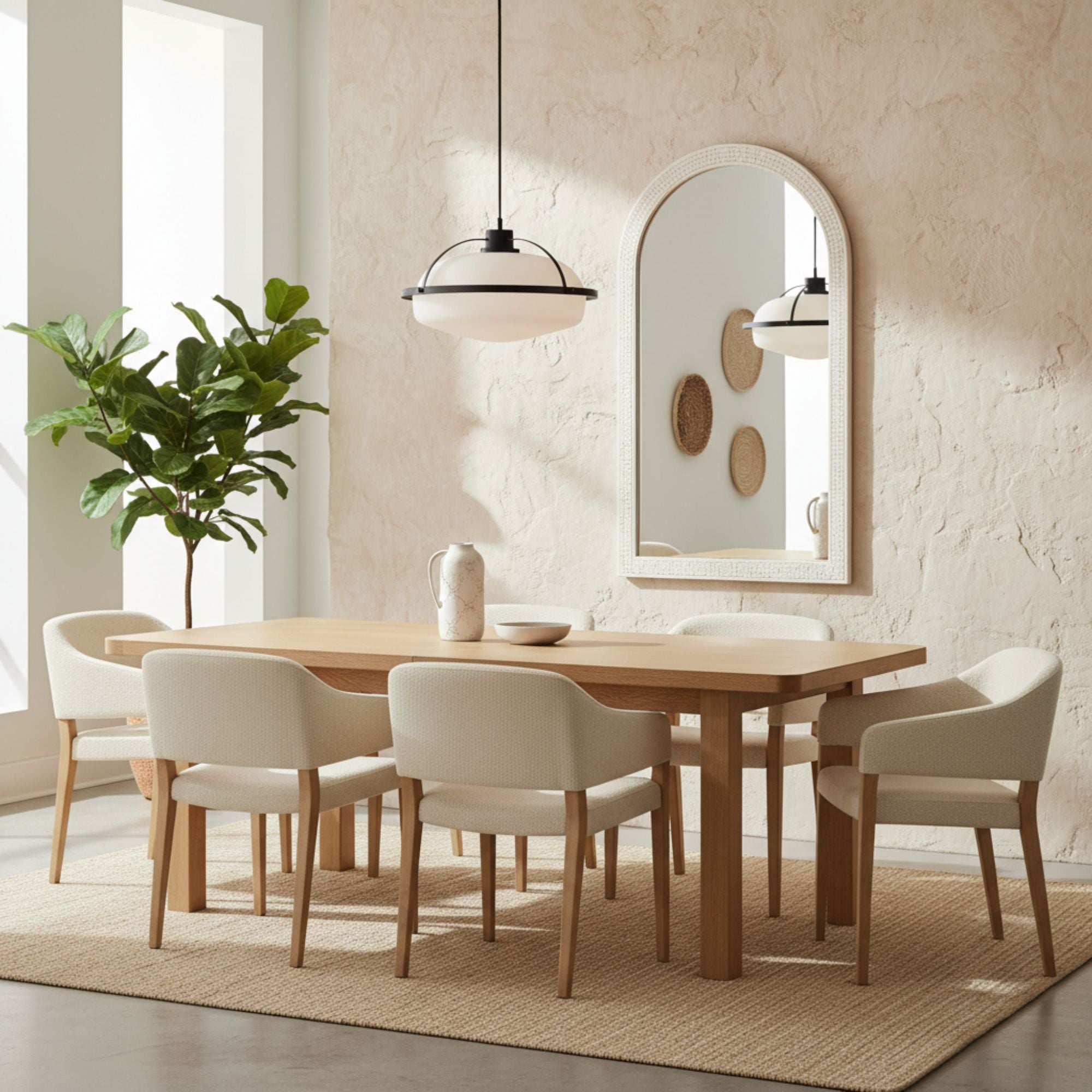 Arcadia Bone Inlay Tall Arch Mirror : Limestone