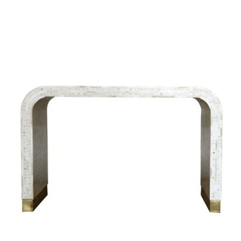 Bone Inlay Waterfall Coffee Table : Zelliges : White