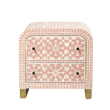 Bone Inlay 2 Drawer Waterfall Bedside : Zelliges : Peach