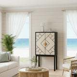 Bone Inlay Bar Cabinet : Brickwork : Black & White