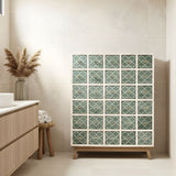 Bone Inlay Apothecary Unit : Quatrefoil : Green
