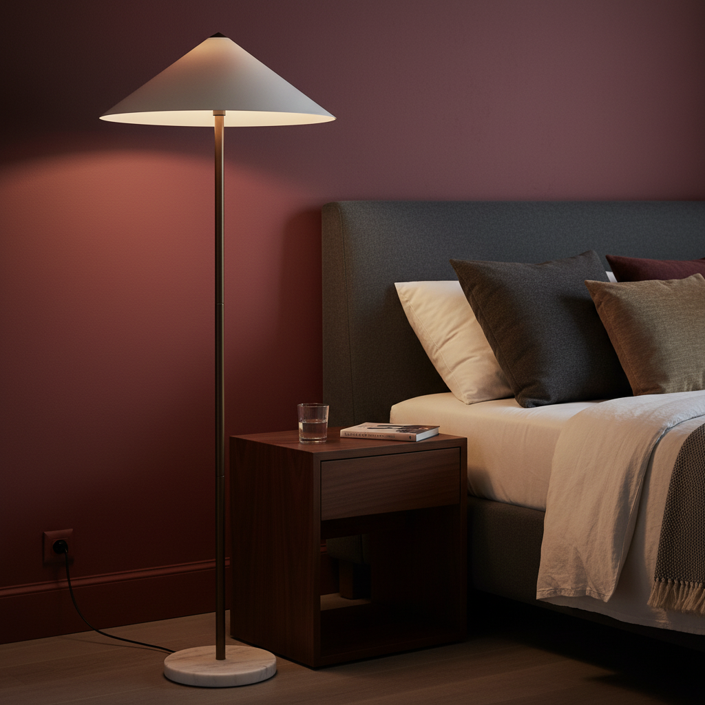 Sentinel Floor Lamp : White Marble Base